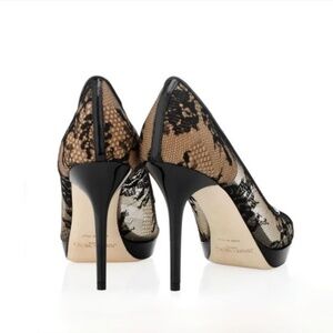 Jimmy Choo Black Luna Lace Platform Pumps Size  US9 NEW